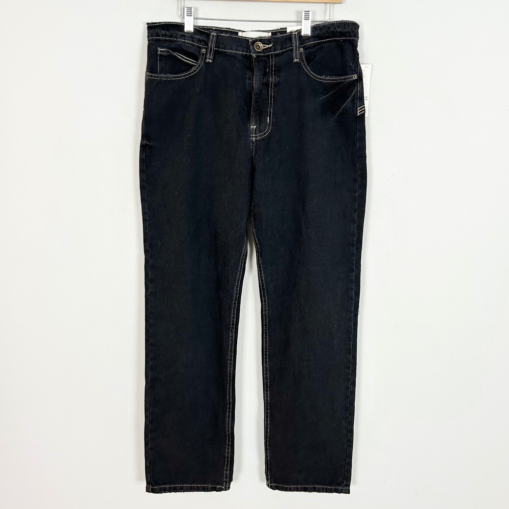 New BDG Vintage Slim Fit Jeans Onyx Black Contrast Stitch Men's Size 32/32
